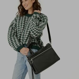 Rebecca Minkoff Medium Bedford Zip Satchel Black Leather Bag